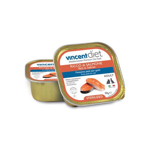 Vincent Diet Adult Salmone Sterilized patè per gatti adulti sterilizzati di tutte le razze - SuiteForPets