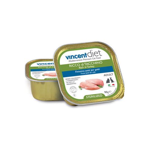 Vincent Diet Adult Tacchino Sterilized patè per gatti adulti sterilizzati di tutte le razze - SuiteForPets