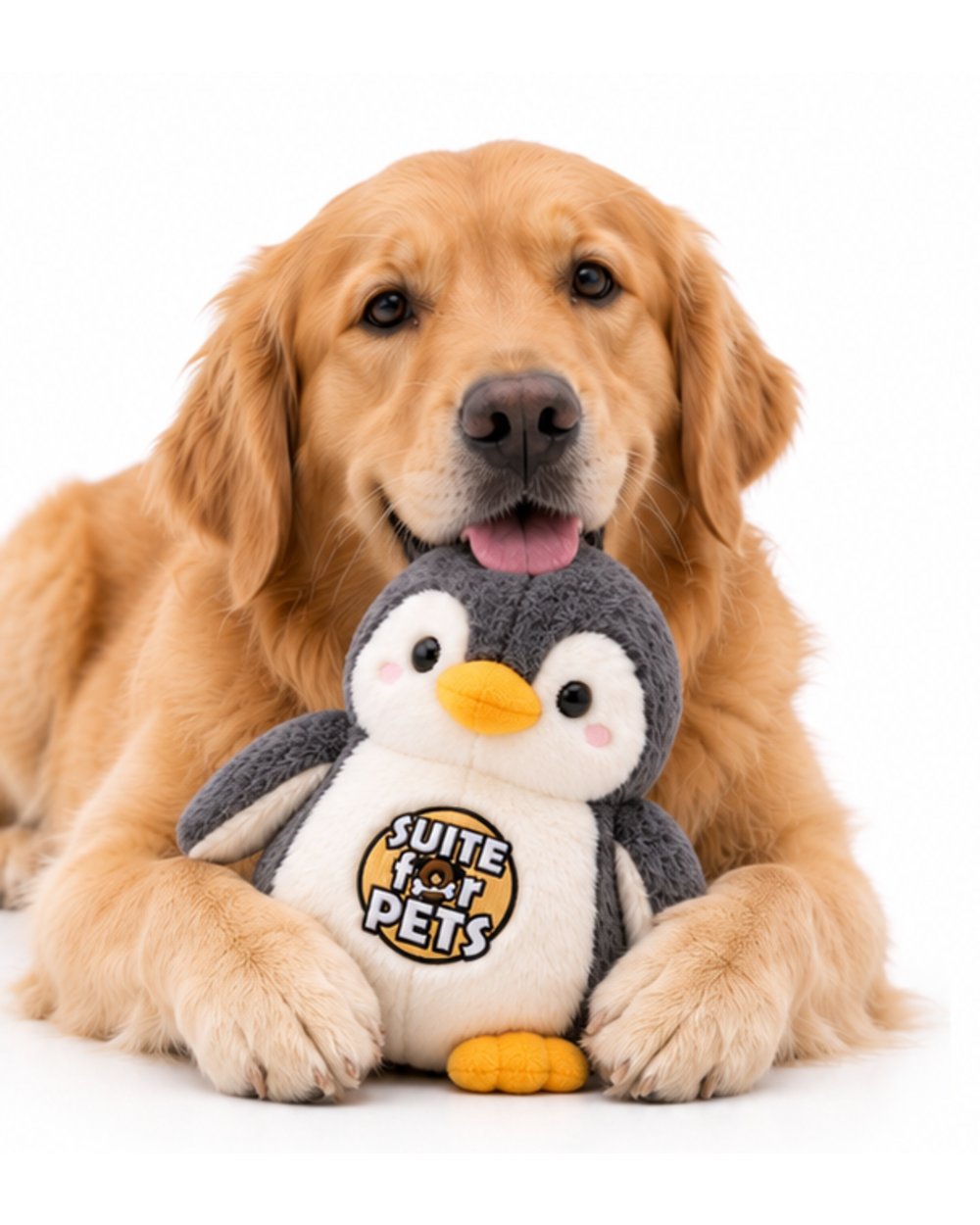 Suite For Pets Cute Penguin Plush Dog Toy – Soft Stuffed Animal Cuddle & Interactive Play Toy for Dogs, Gray & White - Image 8