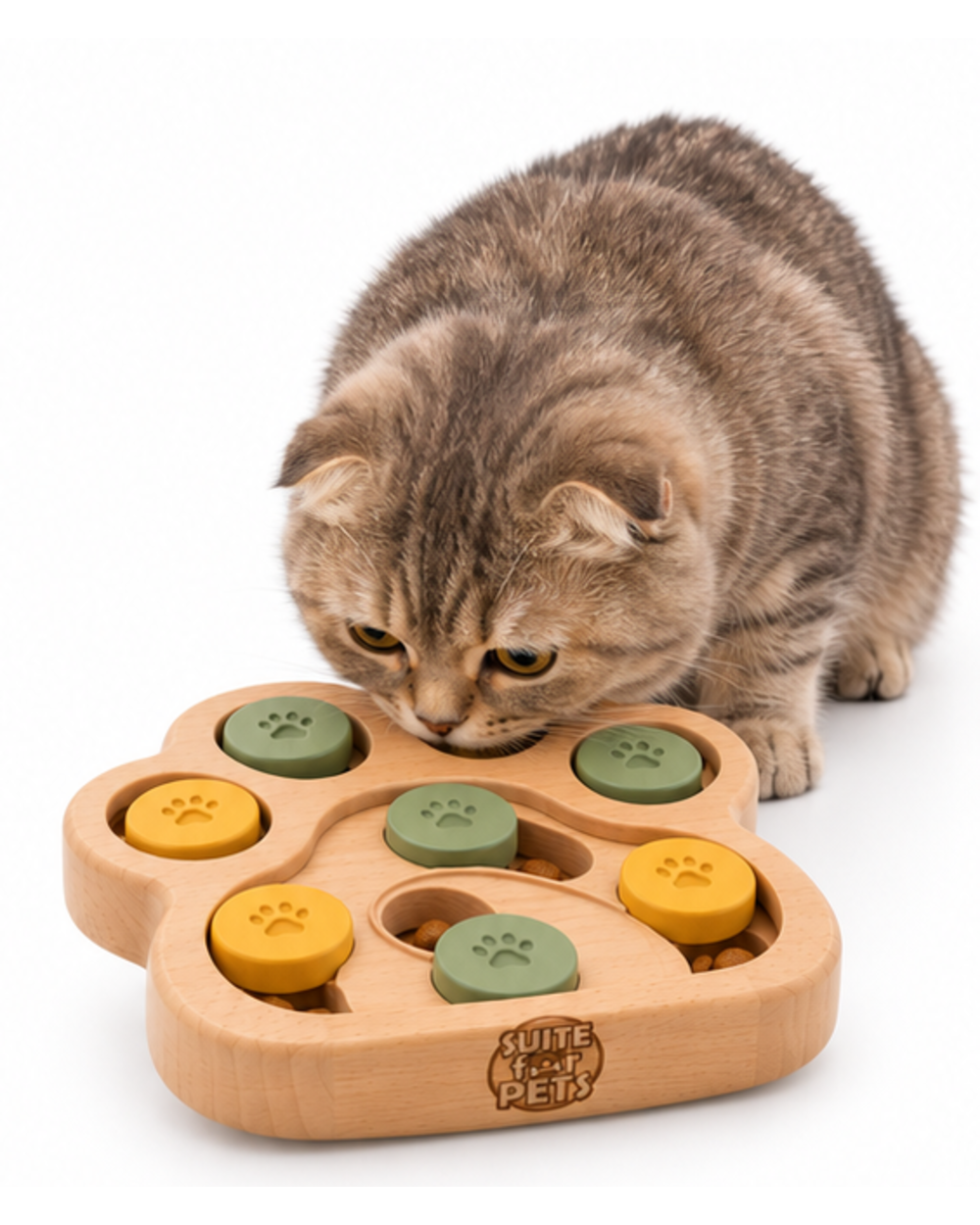 Suite For Pets Wooden Dog Puzzle Feeder – Paw-Shaped Interactive Treat Toy - Image 6
