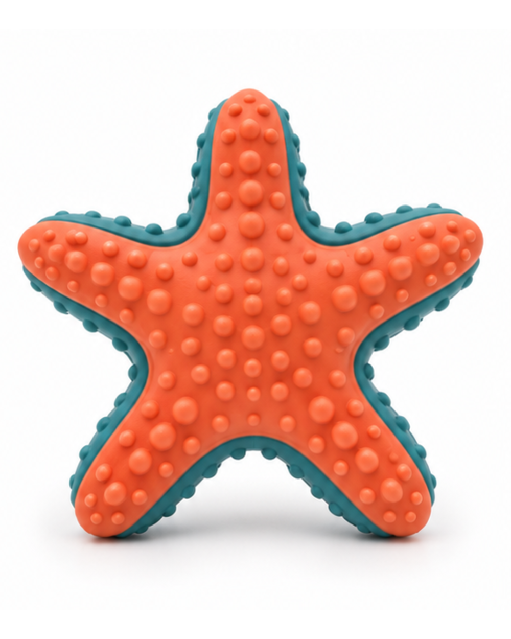 Suite For Pets Star-Shaped Rubber Dog Toy – Textured Orange and Teal - Image 2