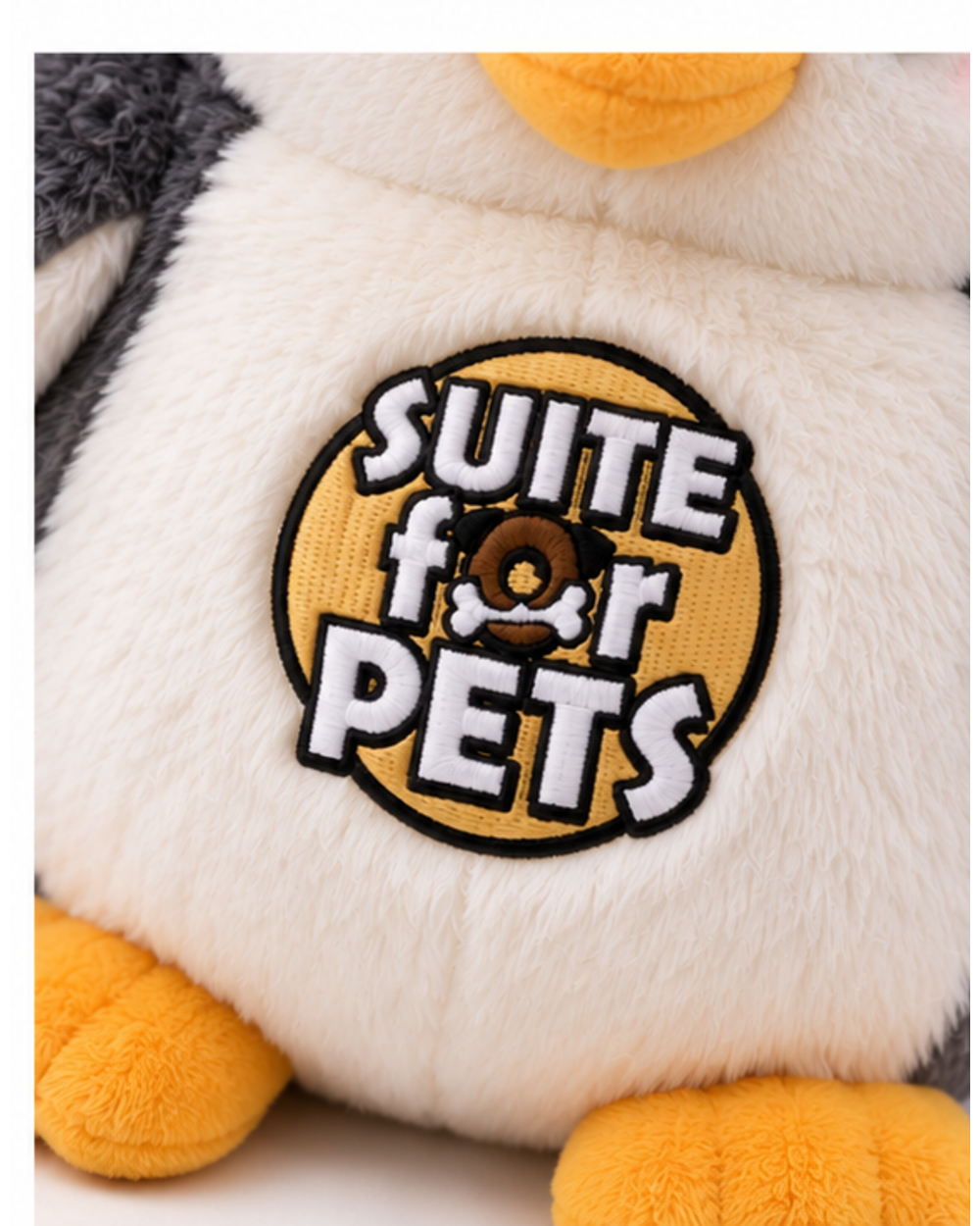 Suite For Pets Cute Penguin Plush Dog Toy – Soft Stuffed Animal Cuddle & Interactive Play Toy for Dogs, Gray & White - Image 4