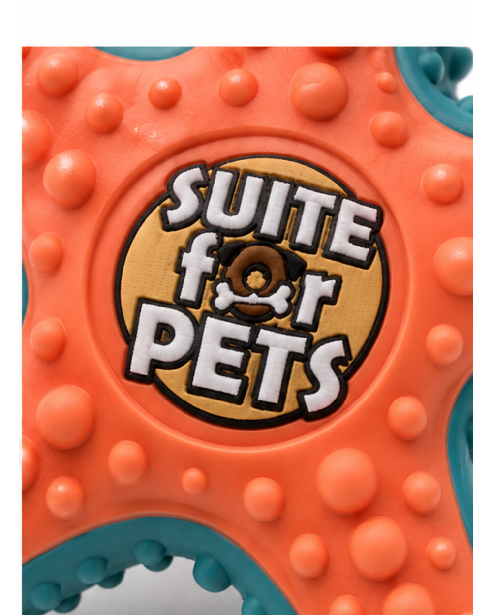 Suite For Pets Star-Shaped Rubber Dog Toy – Textured Orange and Teal - Image 4